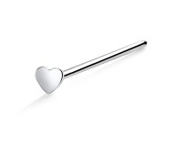 Heart Silver Straight Nose Stud NSKA-140s